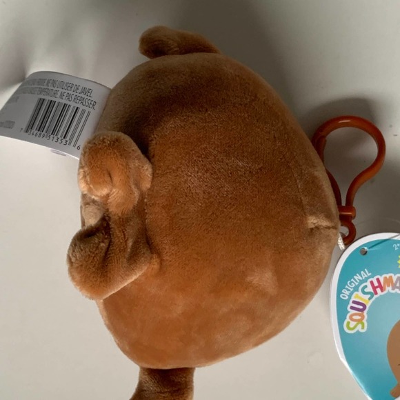 Squishmallow Bruce Walrus Clip on Keychain 3.5" Plush Kellytoy Brown Sealife sea - Picture 4 of 9
